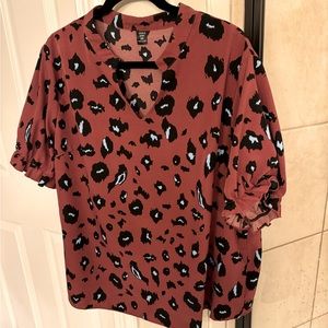 Leopard print blouse size 2XL